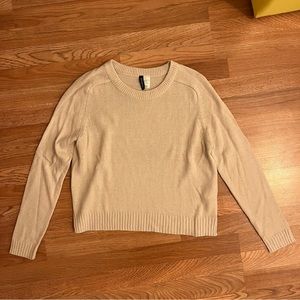 Beige Knit Cropped Sweater